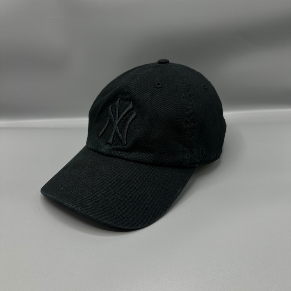 47 Brand New York Yankees Clean Up Hat Black Tonal MLB Dad Cap Adjustable OSFA